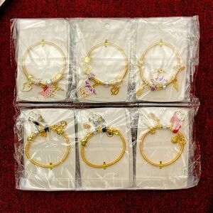 Fashion Jewelry Gold and Pink Charm Bracelets